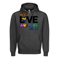 Charcoal Heather All For Love And Love For All Zipper Hoodie - Bettercallsaul