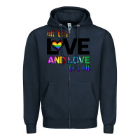 Navy All For Love And Love For All Zipper Hoodie - Bettercallsaul