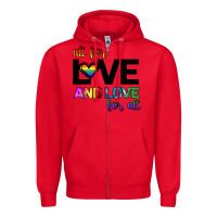 Red All For Love And Love For All Zipper Hoodie - Bettercallsaul