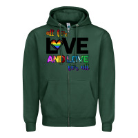 Sports Green All For Love And Love For All Zipper Hoodie - Bettercallsaul