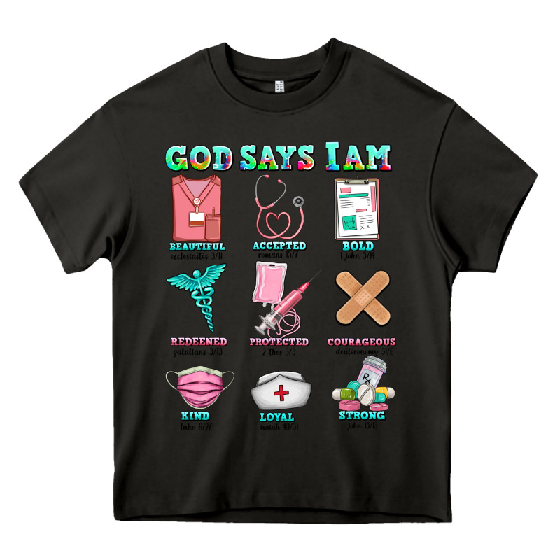 Nurse God Says I Am  Nurse Elements Heavy Core Tee by AdoDesignShop | Teevron
