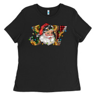Black santa joy with sunflowers Ladies Tee - RanaPortraitStore