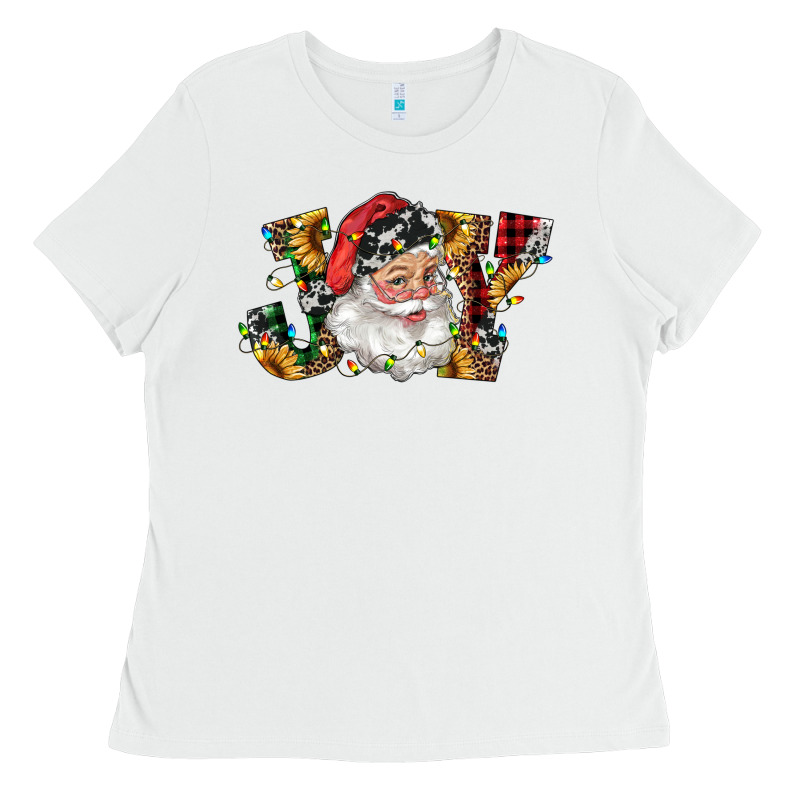 Santa Joy With Sunflowers Ladies Tee by RanaPortraitStore | Teevron