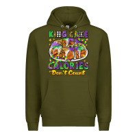 Army Green king cake calories dont count mardi gras Premium Hoodie - CowGirlArtShop