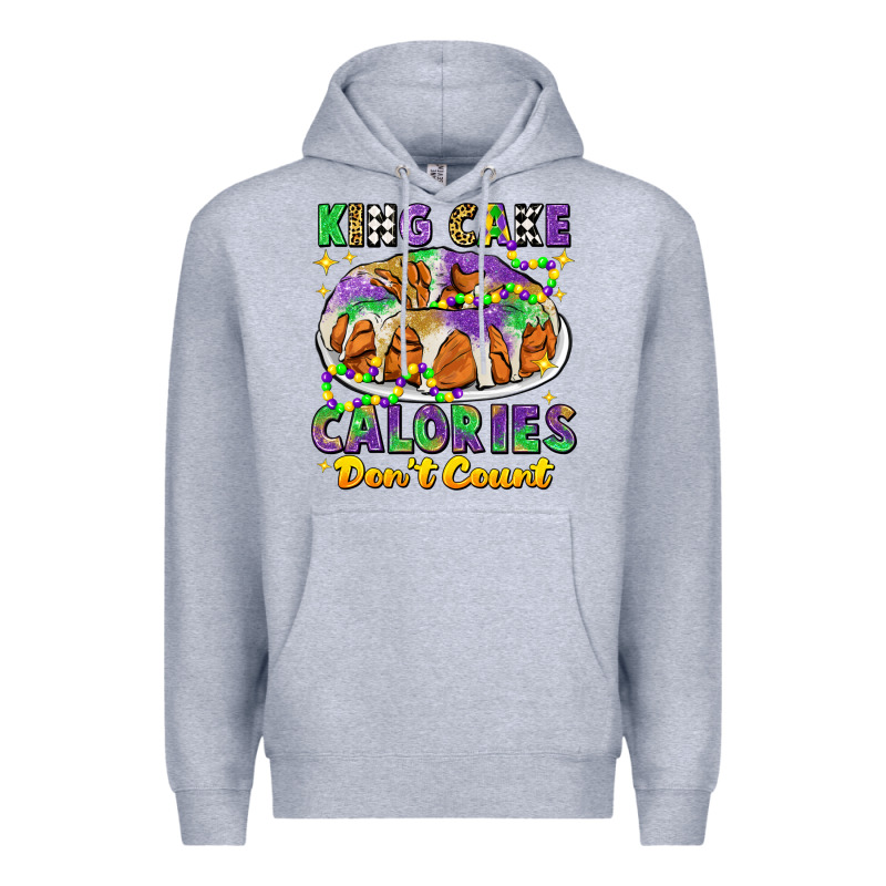 King Cake Calories Dont Count Mardi Gras Premium Hoodie by CowGirlArtShop | Teevron