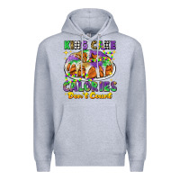 Heather Grey king cake calories dont count mardi gras Premium Hoodie - CowGirlArtShop