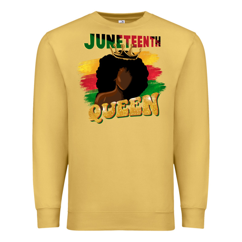 Juneteenth Queen Black Woman Afro Queen Premium Sweatshirt by CowGirlArtShop | Teevron