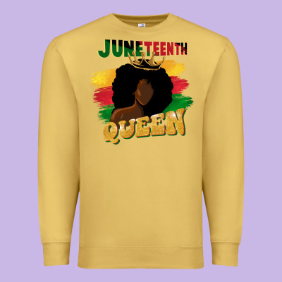 Juneteenth Queen Black Woman Afro Queen Premium Sweatshirt Designed By Cowgirlartshop