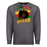 Charcoal Heather juneteenth queen black woman afro queen Premium Sweatshirt - CowGirlArtShop