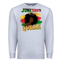 Heather Grey juneteenth queen black woman afro queen Premium Sweatshirt - CowGirlArtShop