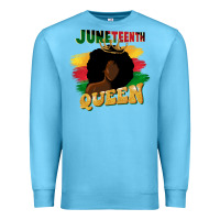 Ocean Blue juneteenth queen black woman afro queen Premium Sweatshirt - CowGirlArtShop