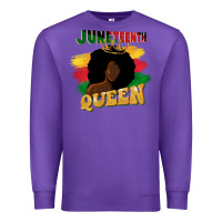 Purple juneteenth queen black woman afro queen Premium Sweatshirt - CowGirlArtShop