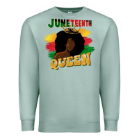 Seafoam juneteenth queen black woman afro queen Premium Sweatshirt - CowGirlArtShop