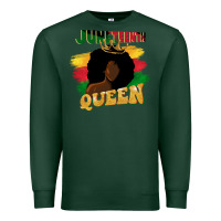 Sports Green juneteenth queen black woman afro queen Premium Sweatshirt - CowGirlArtShop