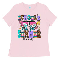 Bubblegum Pink school's out for summer teacherlife Ladies Tee - AdoDesignShop