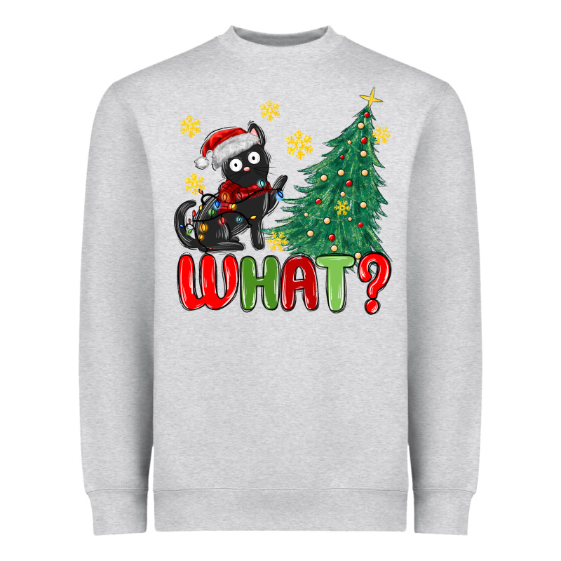 Christmas  Cat  What Heavyweight Sweatshirt by MaliasSmallBusiness | Teevron