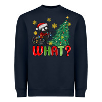 Navy christmas  cat  what Heavyweight Sweatshirt - MaliasSmallBusiness
