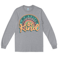 Heather Grey be kind Long Sleeve Tee - JahusDesignShop