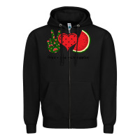 Black Peace Love Watermelon Zipper Hoodie - Bettercallsaul