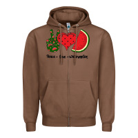 Chestnut Peace Love Watermelon Zipper Hoodie - Bettercallsaul