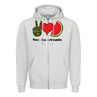 Dove Grey Peace Love Watermelon Zipper Hoodie - Bettercallsaul