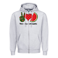 Heather Grey Peace Love Watermelon Zipper Hoodie - Bettercallsaul