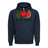 Navy Peace Love Watermelon Zipper Hoodie - Bettercallsaul