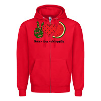 Red Peace Love Watermelon Zipper Hoodie - Bettercallsaul