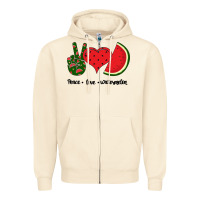 Sandshell Peace Love Watermelon Zipper Hoodie - Bettercallsaul