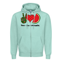 Seafoam Peace Love Watermelon Zipper Hoodie - Bettercallsaul