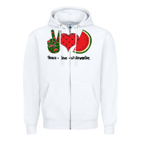White Peace Love Watermelon Zipper Hoodie - Bettercallsaul