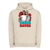 Pigment French Oak Jesus Saves Urban Hoodie - BundleAndBundleShop