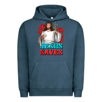 Pigment Midnight Navy Jesus Saves Urban Hoodie - BundleAndBundleShop