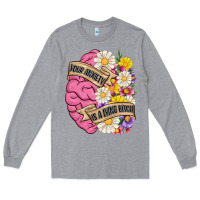 Heather Grey your anxiety is a lying bitch Long Sleeve Tee - MaliasSmallBusiness