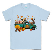Dusty Blue fall farm animals truck nancy Classic Tee - NancyCooperArtShop