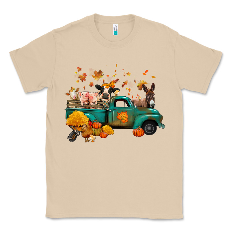 Fall Farm Animals Truck Nancy Classic Tee by NancyCooperArtShop | Teevron