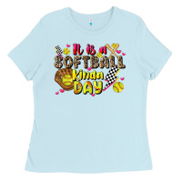 Baby Blue it is a softball kinda day Ladies Tee - JahusDesignShop