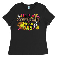 Black it is a softball kinda day Ladies Tee - JahusDesignShop