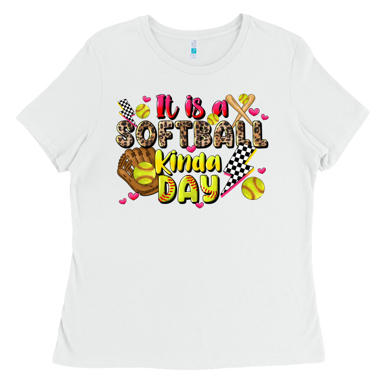 It Is A Softball Kinda Day Ladies Tee by JahusDesignShop | Teevron