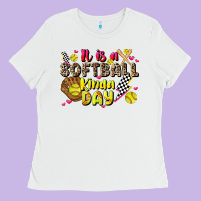 It Is A Softball Kinda Day Ladies Tee Designed By Jahusdesignshop