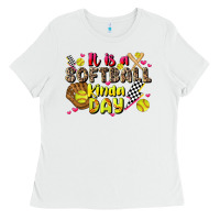 White it is a softball kinda day Ladies Tee - JahusDesignShop