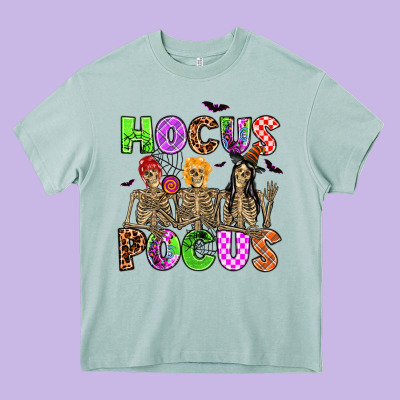 Hocus Pocus Skeleton Heavy Core Tee Designed By Adodesignshop