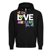 Black All For Love And Love For All Zipper Hoodie - Bettercallsaul