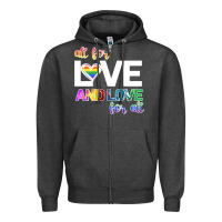 Charcoal Heather All For Love And Love For All Zipper Hoodie - Bettercallsaul