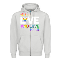 Dove Grey All For Love And Love For All Zipper Hoodie - Bettercallsaul