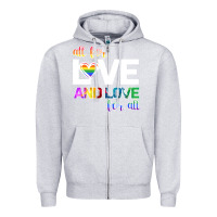Heather Grey All For Love And Love For All Zipper Hoodie - Bettercallsaul