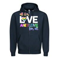 Navy All For Love And Love For All Zipper Hoodie - Bettercallsaul