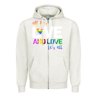 Oatmeal Heather All For Love And Love For All Zipper Hoodie - Bettercallsaul