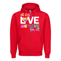 Red All For Love And Love For All Zipper Hoodie - Bettercallsaul