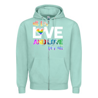 Seafoam All For Love And Love For All Zipper Hoodie - Bettercallsaul
